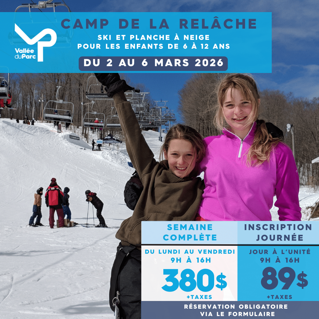 Camp de la relâche 2026 : inscriptions en cours