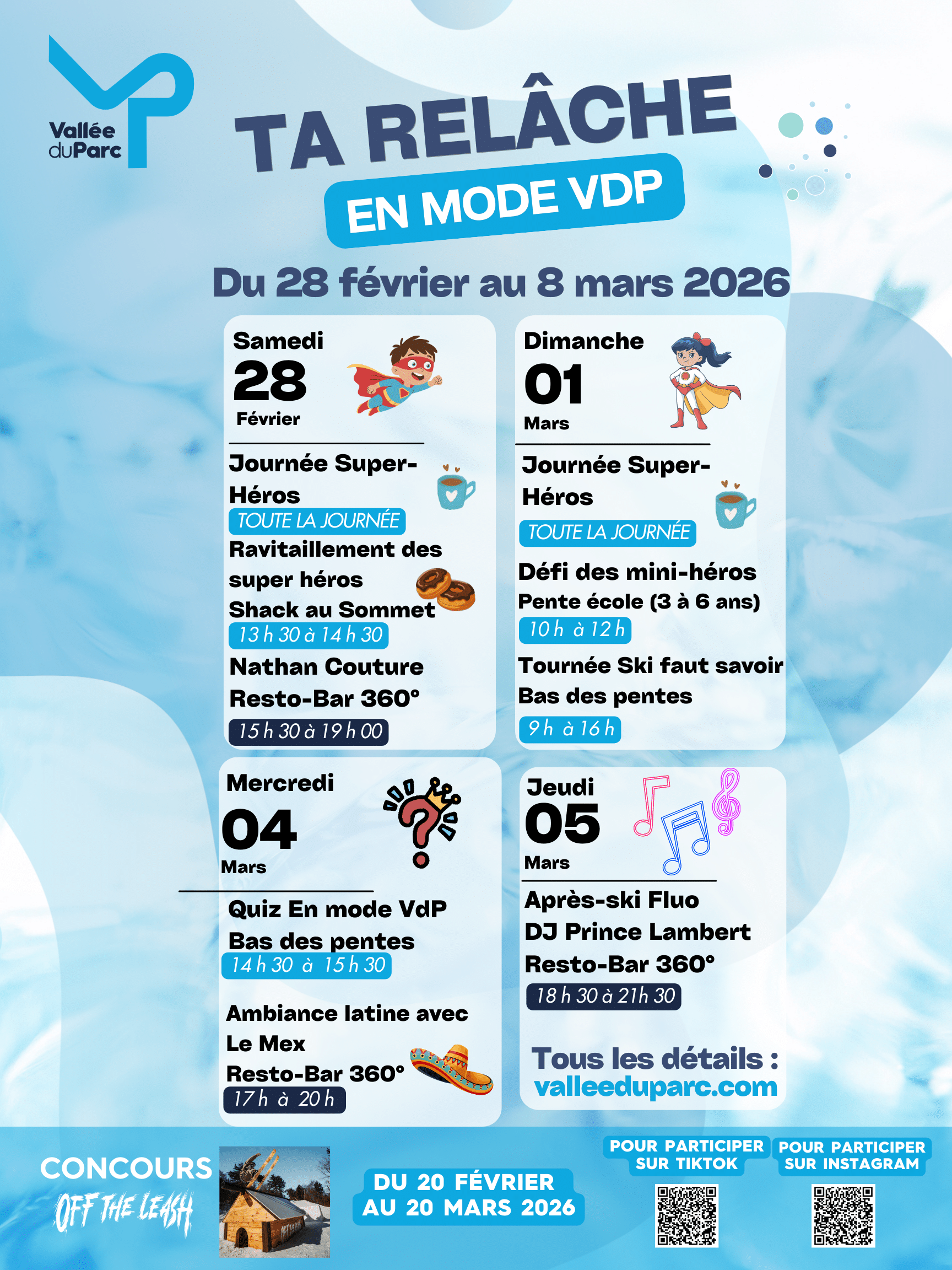 Programmation Ta Semaine de Relâche en Mode VDP